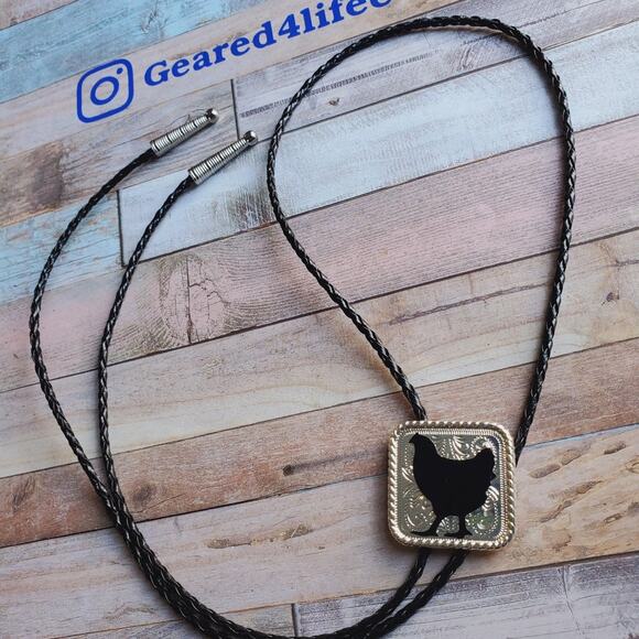 Unisex chicken lover bolo tie 4h Gift western Necklace - Picture 3 of 3